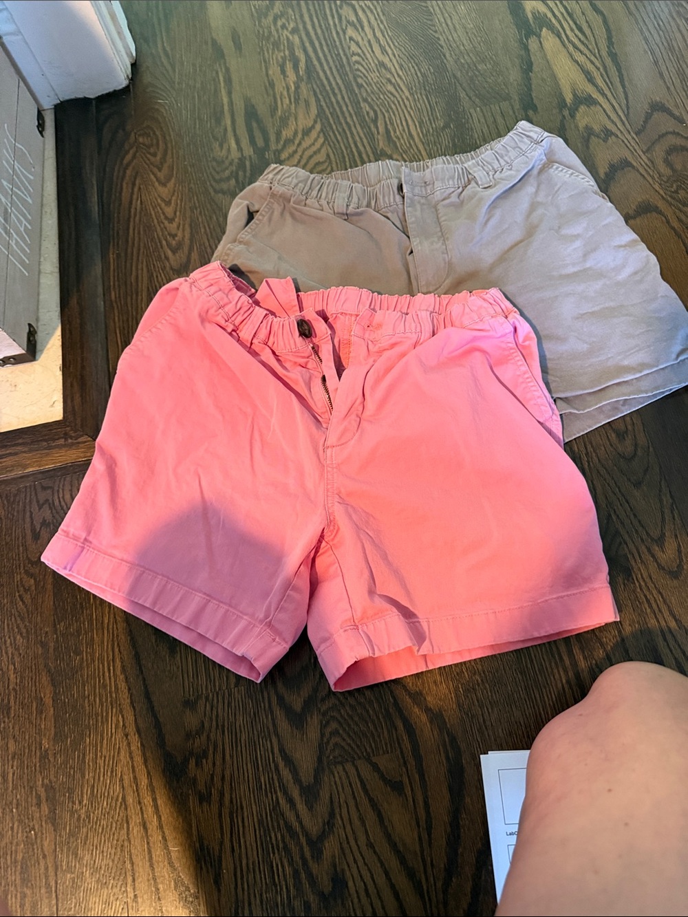 Men’s chubbies Pink and Tan Elastic Waist Shorts Set- no stains, rips or tears
